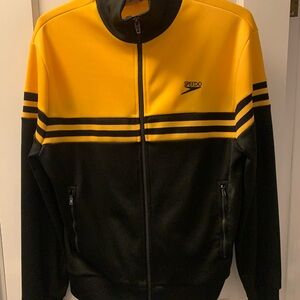 Vintage Speedo Yellow and Black Striped Jacket